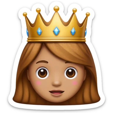 Poop emoji wearing a princess crown  sticker