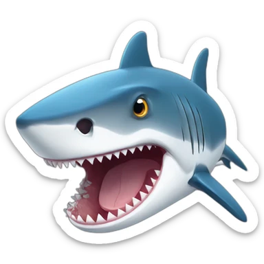 Shark eat a fish blu  sticker