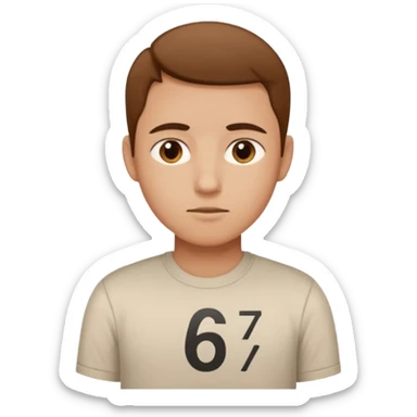 emoji de el famoso meme "six seven(6,7)" sticker