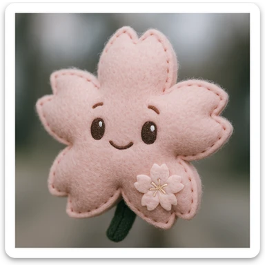 sakura cherry blossom, plush portrait style sticker