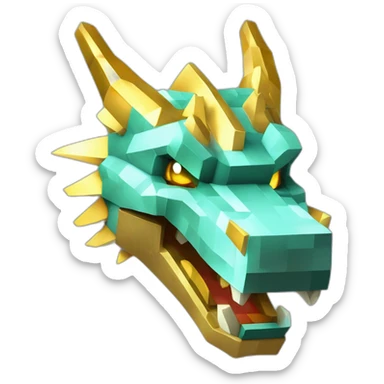 Minecraft Glow Gold Dragon Head Diamond Horn sticker