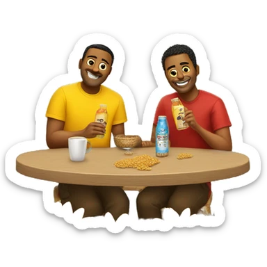 2 friends drinking turkish cay tee on a table with some sunflower seeds on it sticker