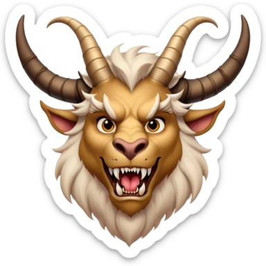 Beast from Beauty and the Beast, furry creature with horns and fangs wearing elegant clothes sticker