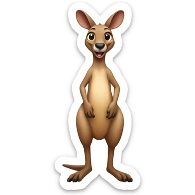kangaroo full body winking sticker