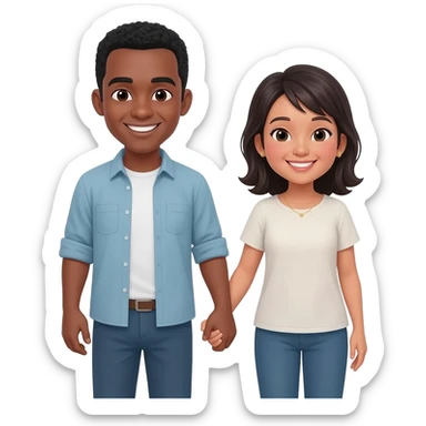 Black man & Filipino woman couples sticker