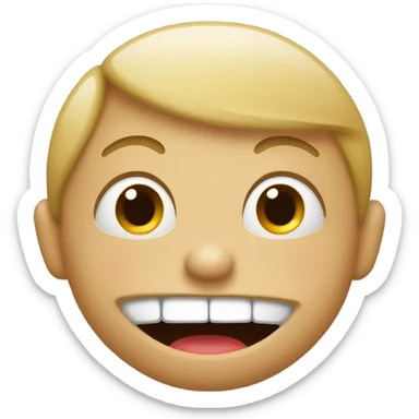 Quirky lip bitting emoji sticker