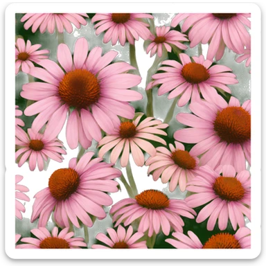 whole echinacea flower lots of petals sticker