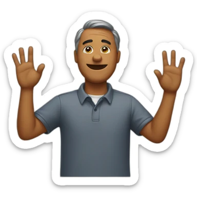 Ernie waving gesture sticker