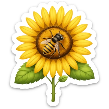  girasol y una aveja grande sticker