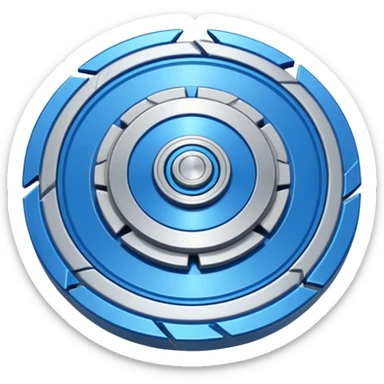 A blue Beyblade with 3 blades like Victory Valtryek sticker