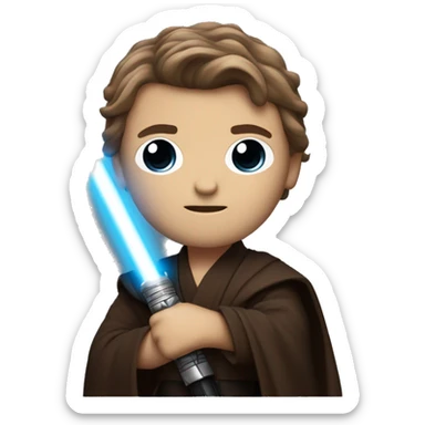 anakin skywalker from star ars with a ble lightsaber and ight ud color sticker