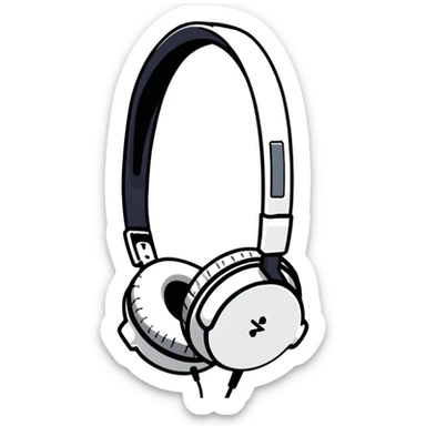 Premium white Sony headphones with large ear cups and sleek modern design sticker