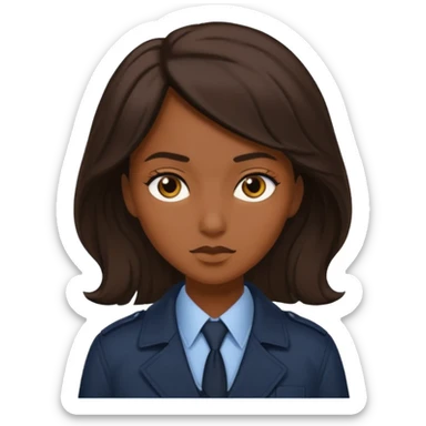 Generate 
1 detective she's white hair covered light eyes fair skin
1 detectective she's black NO HIJAB HAIR OUT BROWN skin  sticker