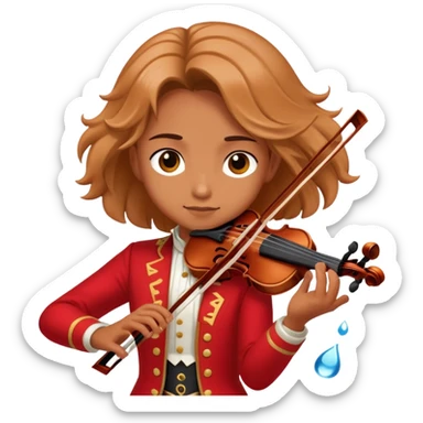 Epic war character from the future, water powers, loves violin, favourite color is red sticker