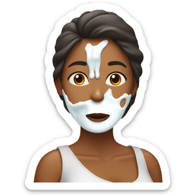 Woman spilling milk on her face sticker