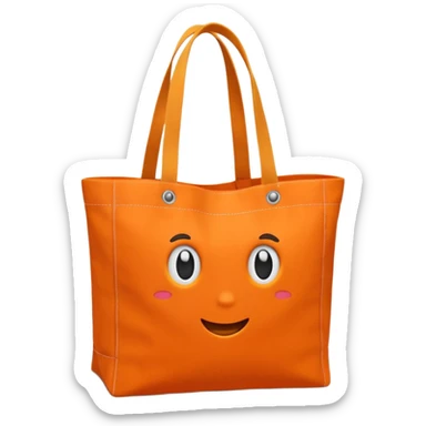 Reusable orange Tote Bag sticker
