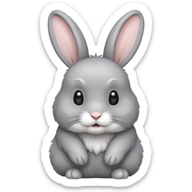 gray rabbit sticker