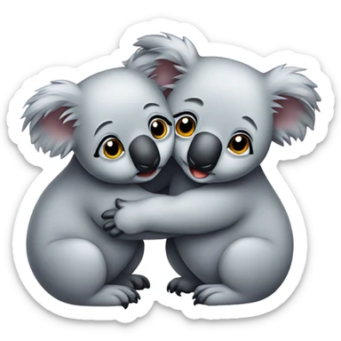 Cute koalas hugging each other sticker