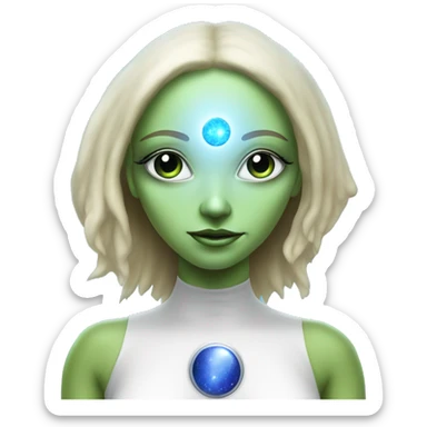 Pleiadian alien woman female third eye sticker