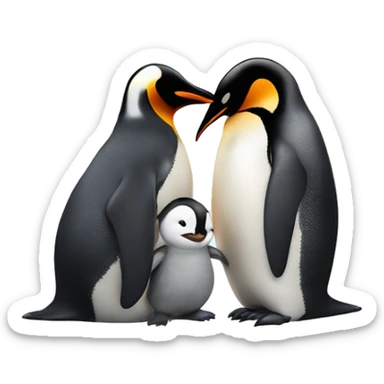 Penguin Caring for another Penguin  sticker