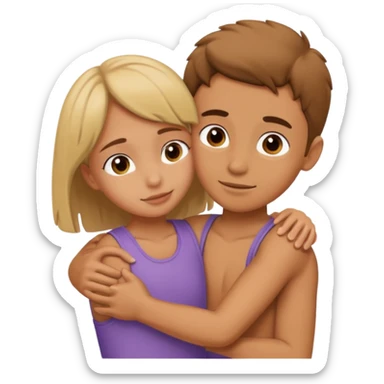 Quiero un chico moreno abrazando una chica morena  sticker