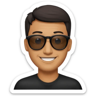 happy man with black sunglass sticker