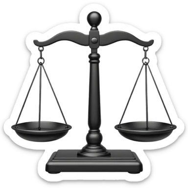 A line drawing of a balance scale. sticker
