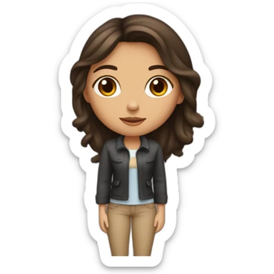 Fille brune avec une queue de cheval noire sticker