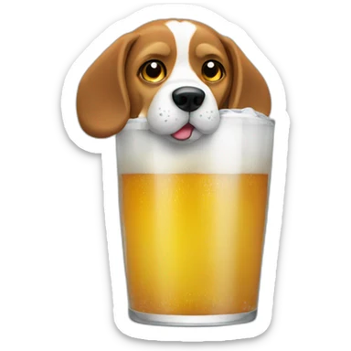 drinking beagle sticker