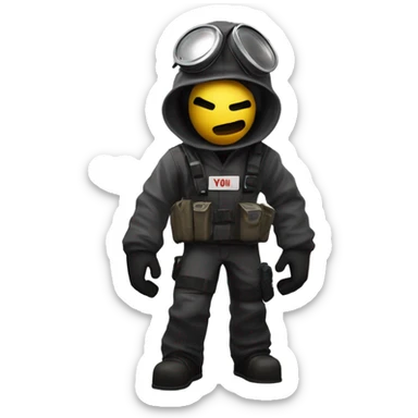 Roblox character Roblox doomsday style on Roblox doomsday saying do you are have stupid? sticker