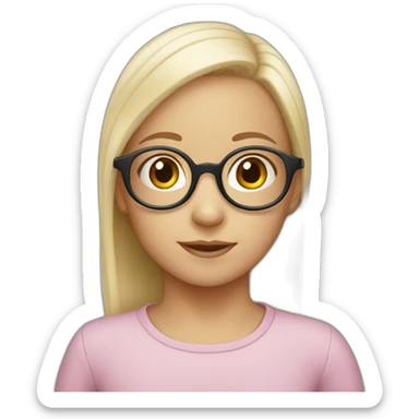 a little girl who wears glasses and is bald sticker