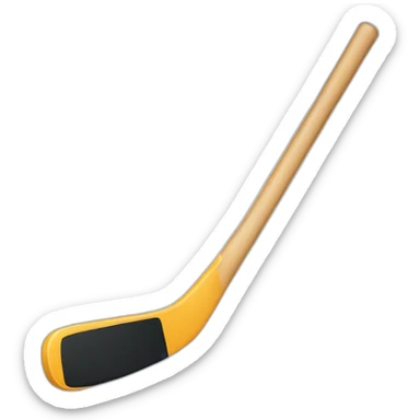 A hockeystick with a smile sticker