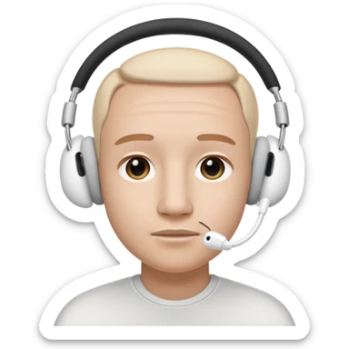 A face exactly like this « 😶 » and wearing airpods max without microphone  sticker