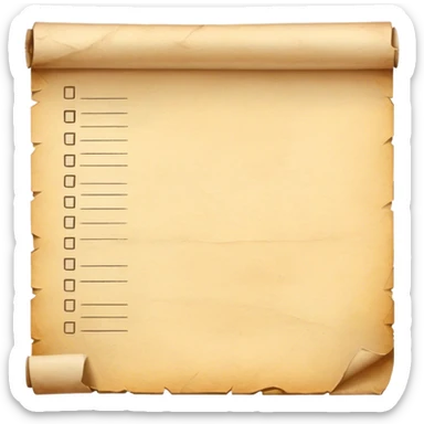 old handrolled paper list sticker