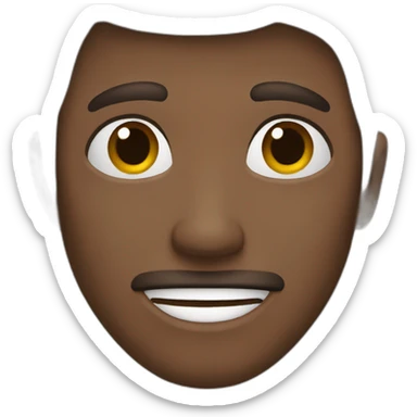 Dark brown slightly smile emoji sticker