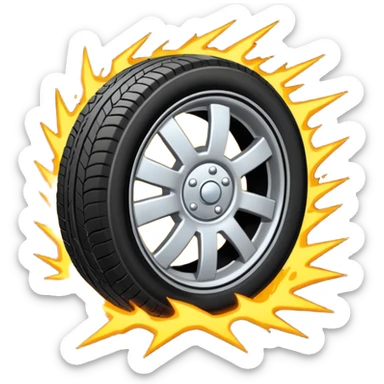 flat semi tire getting struck by lightning on the highway sticker