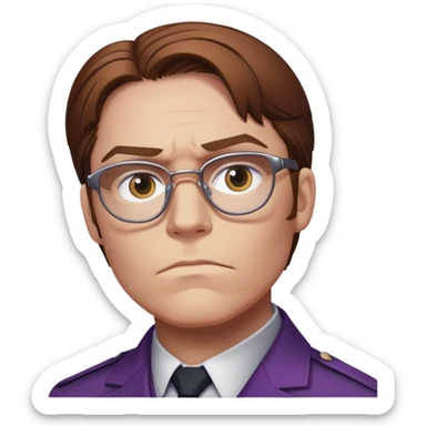 Helmut Zemo with brown hair and glasses, villain from Marvel's Captain America Civil War, serious expression sticker