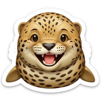 Seal leopard laugh sticker