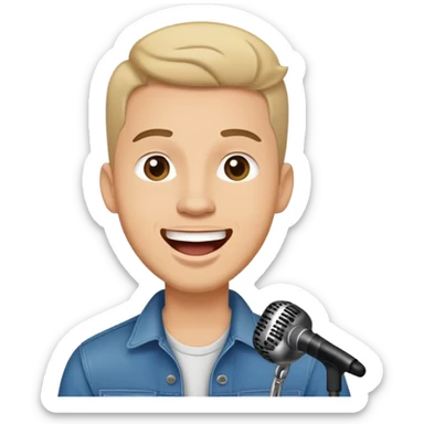 Happy Rock Pop Music Male singer in his 30s dressed with trendy style sticker