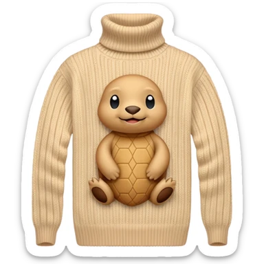 beije turtleneck sweater sticker