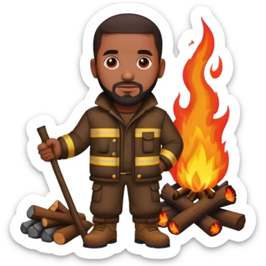 Drake standing by a fire sticker