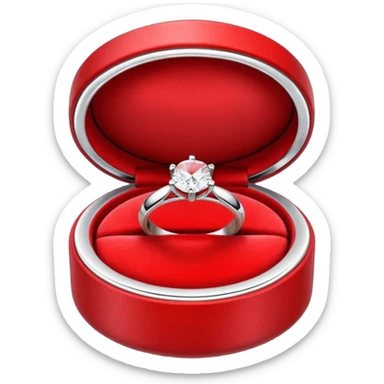 diamond jewelry ring in a red jewelry box sticker
