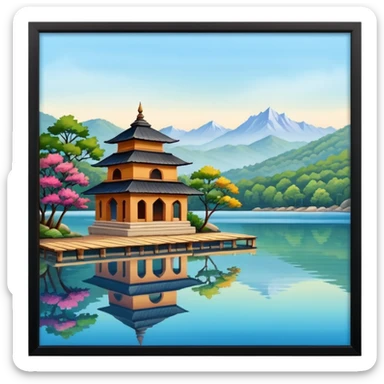 Lake in indian style sticker