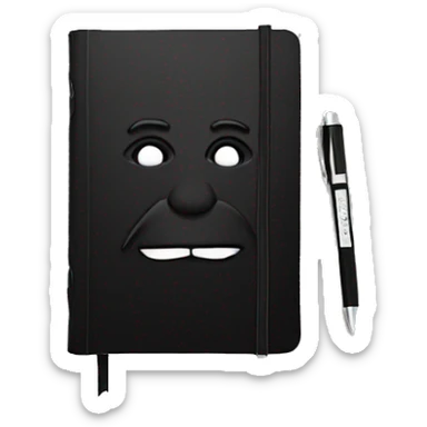 a classic black moleskine notebook sticker