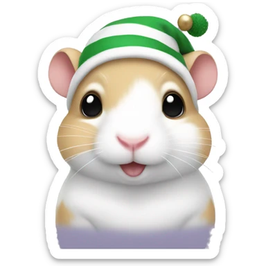 White Hamster wearing christmas Sweatshirt  sticker