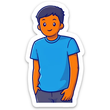 blue tee shirt sticker
