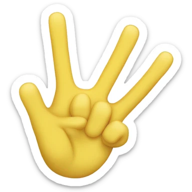 three finger emoji yellow skin sticker