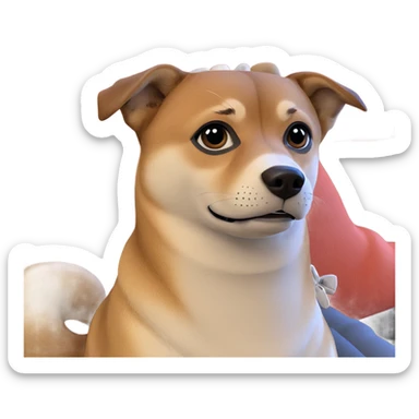 shiba inu in stylish attire sticker