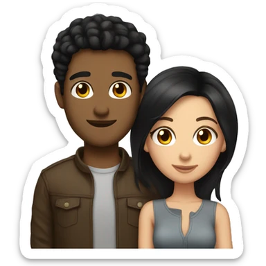 brunette boyfriend and black haired girlfriend sticker