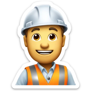 Dodgy builder holding a chocolate chip cookie sticker